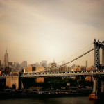 The Manhattan Bridge and the New York City Skyline